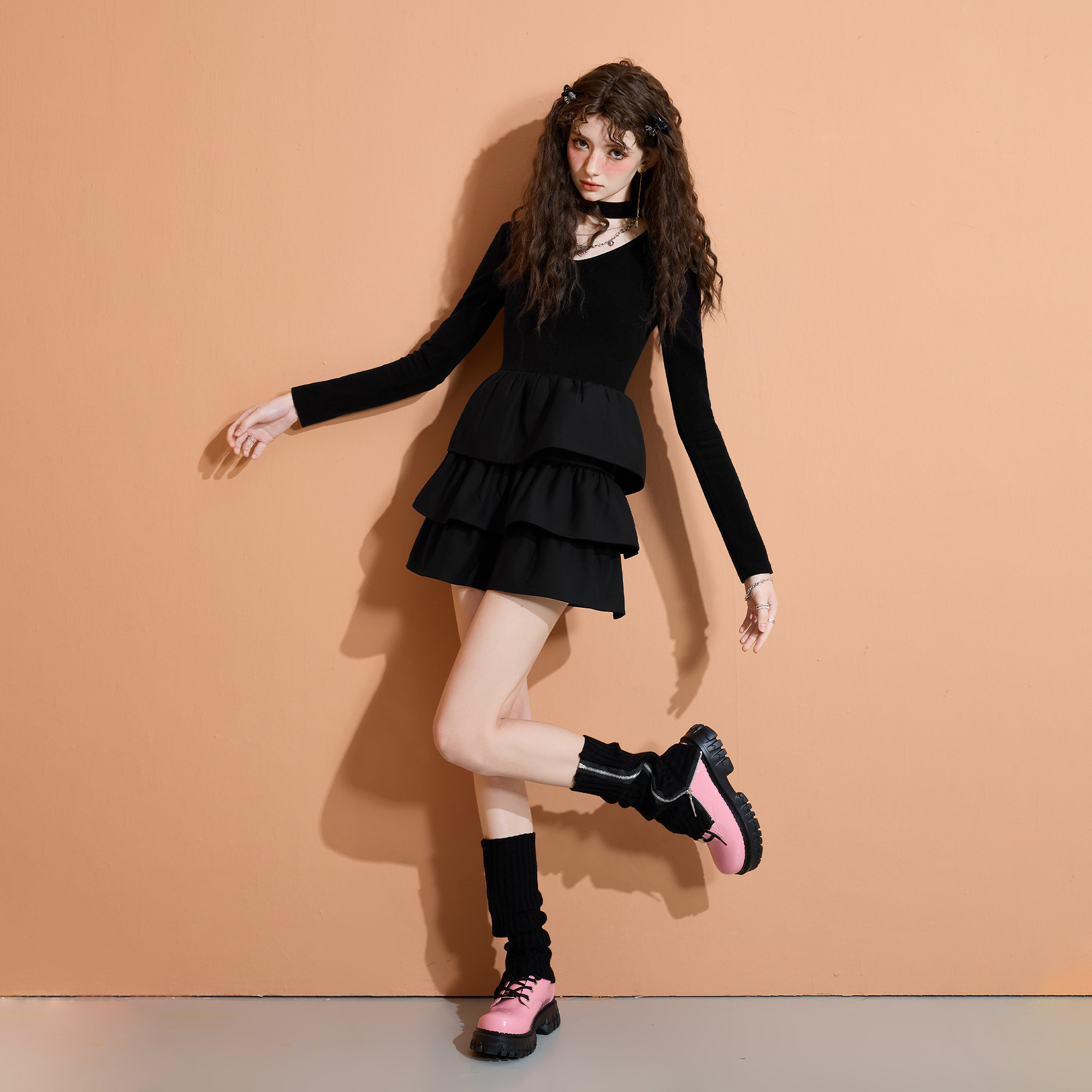 千金法式挂脖连衣裙女春秋甜辣风蛋糕短裙晚宴年会生日小礼服,淘宝优惠券,粉丝福利购,淘宝优惠卷