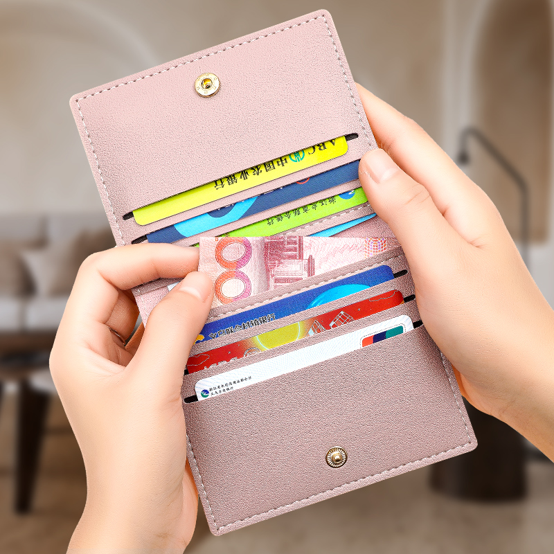 女卡包超薄小巧银行证件卡套驾驶证小钱包简约轻薄款防消磁卡片夹-图2