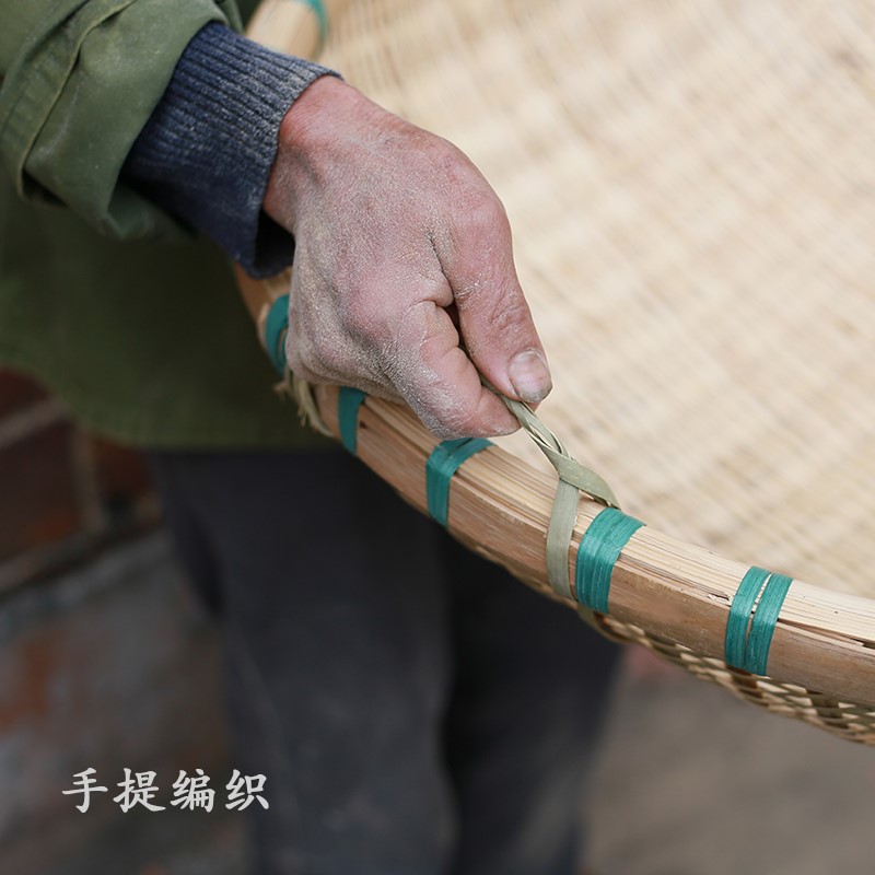 竹编制品竹头层筲箕圆形农家超大号蒸酒沥水筲箕收纳馒头筐洗菜筐 - 图2