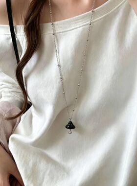 小众治愈系！滴釉立体蘑菇项链