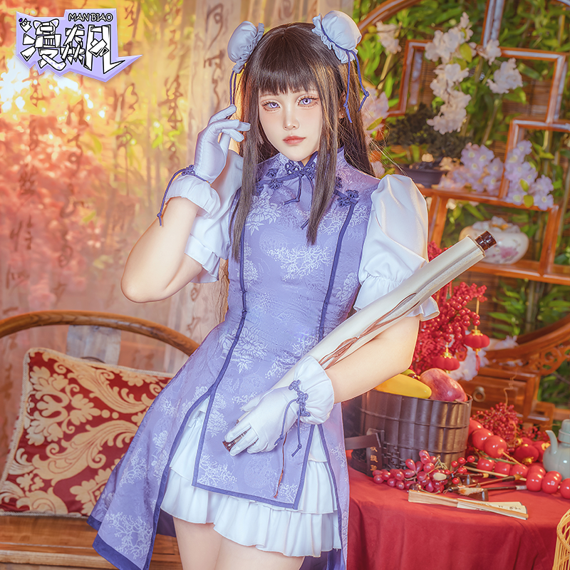 漫飙魔法少女小圆COS服晓美焰cosplay中华风小旗袍动漫二次元服饰-图1