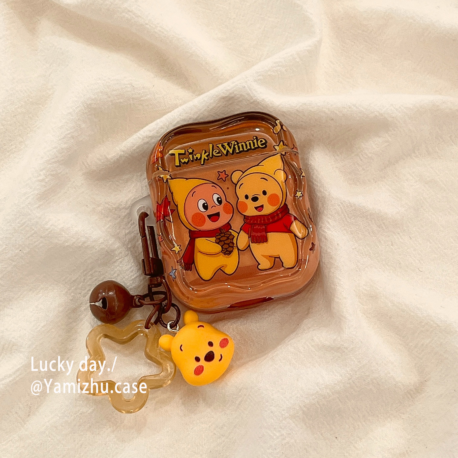 可爱星星人维尼熊适用airpods三代蓝牙无线苹果耳机壳1/2代保护套airpodspro二代新款airpods4防摔pro3全包 - 图0