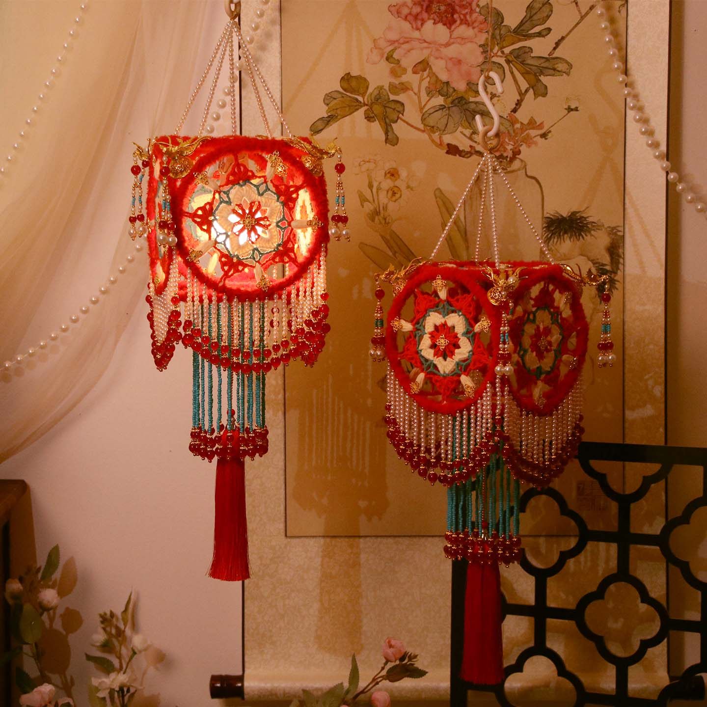 喜物语钩针灯笼手工diy材料包新年编织马年手提宫灯装饰春节挂饰,淘宝优惠券,粉丝福利购,淘宝优惠卷