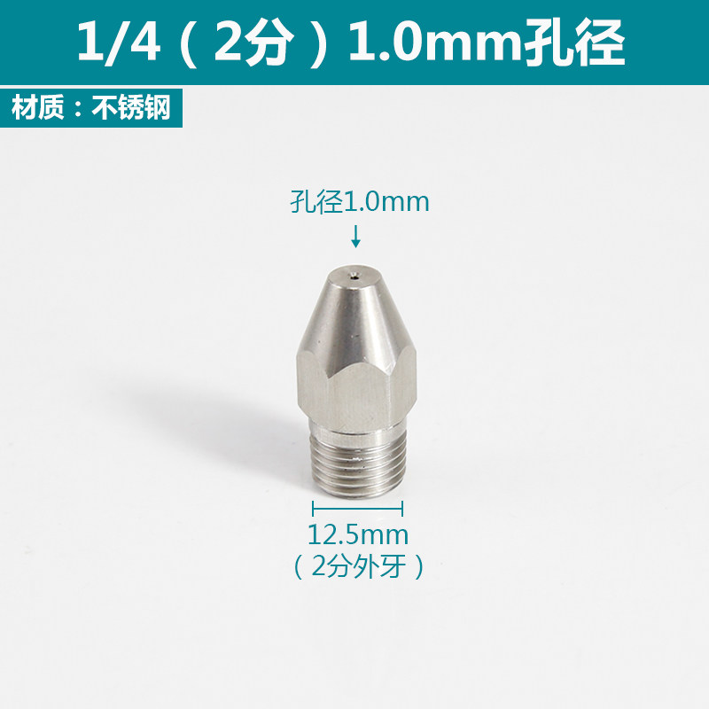 不锈钢万向直线喷嘴0度液柱流尖头高压清洗切割锥形喷头1分2分3分,淘宝优惠券,粉丝福利购,淘宝优惠卷