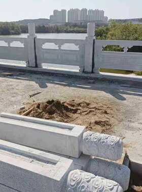 广场护栏河道桥梁花岗岩石护栏晚霞红浮雕雕刻河岸护栏阳台石栏杆