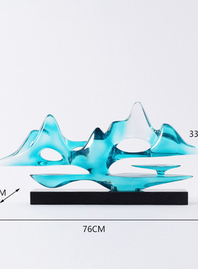 j6da新中式摆件售楼处办公室装饰品老板客厅玄关柜书桌假山工艺品