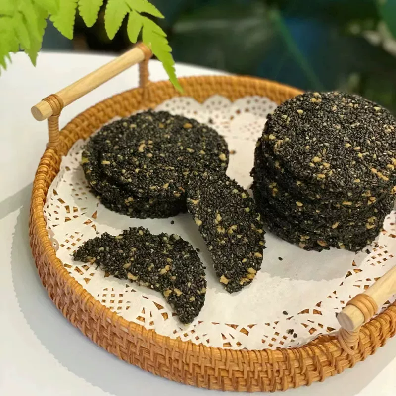 New Black Sesame Cake Sugar-free Sesame Crackers High Calcium Handmade Healthy Snacks Snacks for Pregnant Women and Children