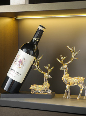 小鹿酒架摆件新中式轻奢创意红酒瓶酒托客厅酒柜家居装饰乔迁礼物