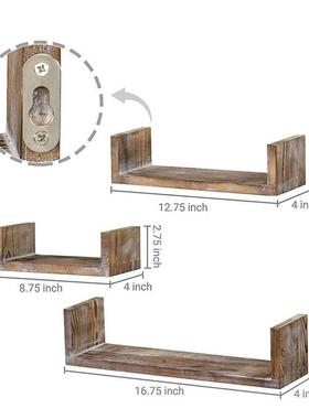 木质U型置物架3件套壁挂式家庭收纳架可定制挂件装饰客厅卧室家居