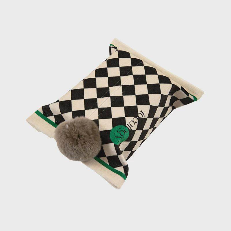 M204棋盘格子纸巾抽套布艺纸巾盒装饰纸巾套罩办公室客厅家用车载,淘宝优惠券,粉丝福利购,淘宝优惠卷