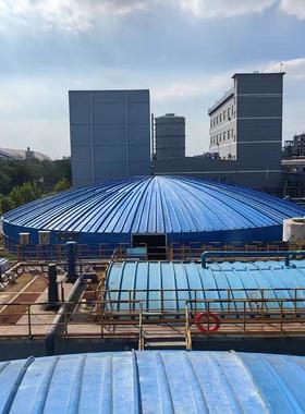 定制玻璃钢污水池盖板厌氧池集气密封罩弧形盖板防臭拱形盖板罩