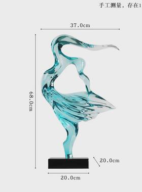 抽象艺术装饰品摆件售楼处酒店大堂玄关雕塑会所大厅透明工艺品