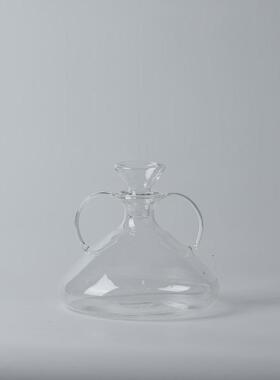 北欧简约创意手把银色透明玻璃壶酒店样板间摆放装饰壶酒具醒酒器