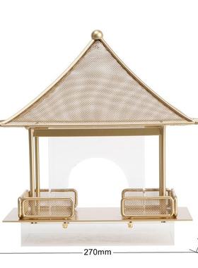 热销新中式样板间金属亭台屋檐摆件徽派书房售楼处酒店软装玄关装