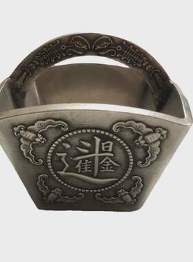 古玩摆件古董杂项仿古纯铜日进斗金斗复古白铜镀银斗铜器