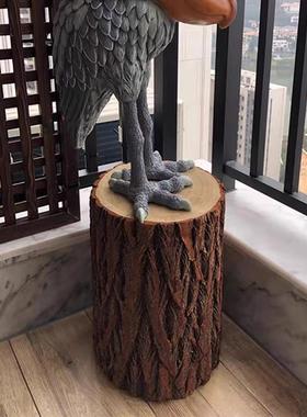 树墩子树墩摆件原木凳子木桩树墩底座原木桩树桩天然圆松木实木