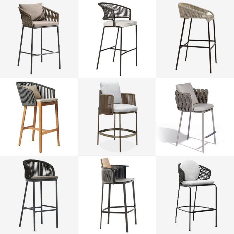 定制户外藤编高脚凳露天餐厅藤编吧台椅民宿酒吧靠背高脚桌椅吧椅,淘宝优惠券,粉丝福利购,淘宝优惠卷