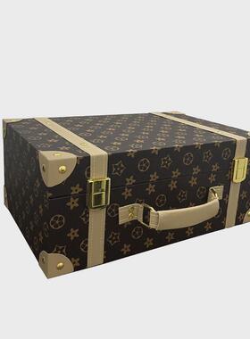 样板间软装皮质手提箱板房家居道具装饰箱新中式简约箱子柜子