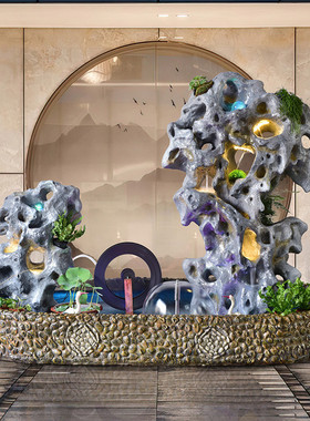 热销假山流水摆件仿真太湖石头中式庭院落地造景装饰室外阳台景观