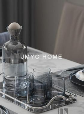 简约现代收口木塞酒具摆件样板房酒柜装饰品创意轻奢红酒杯套装