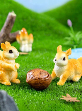 微景观DIY苔藓园艺造景树脂小松鼠宠物缸装饰品配件写实可爱动物