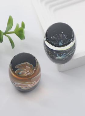 高硼硅彩绘彩色星光球内置花朵玻璃规格多样家具桌面摆件装饰品