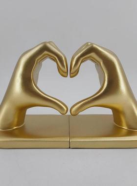 双爱心书档母亲节情人节爱心手指树脂工艺品装饰室内摆件家居