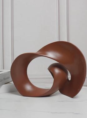 现代简约欧式创意螺旋弯曲摆件样板间会所售楼处书房客厅软装波浪