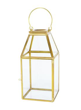 烛台提手玻璃风灯烛台圣诞铁艺烛台风灯婚庆摆件欧式创意铜制