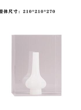 新中式现代琉璃花瓶茶色摆件花器绿色博古架摆件书柜样板房装饰品