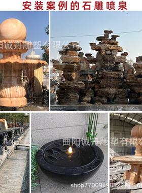 石雕动物喷水中式玄关庭院墙壁装饰挂件鱼池雕龙吐水洗手喷出水口