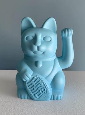 招财猫法式北欧黄色粉色蓝色样板房招财猫摆件创意卡通软装饰礼品