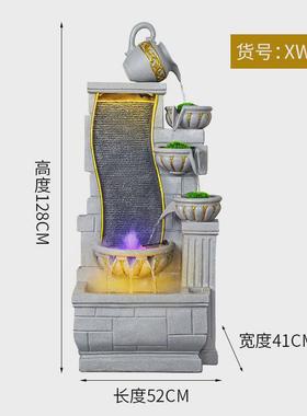 欧式玄关生财流水摆件室内家用客厅落地喷泉循环水景观创意养鱼池