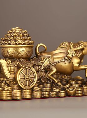 铜牛摆件工艺品全铜牛转乾坤工艺装饰品招财办公桌室客厅生肖牛