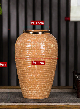 复古太阳橙色花瓶美式简约田园风干花插花花瓶水培富贵竹花盆摆件