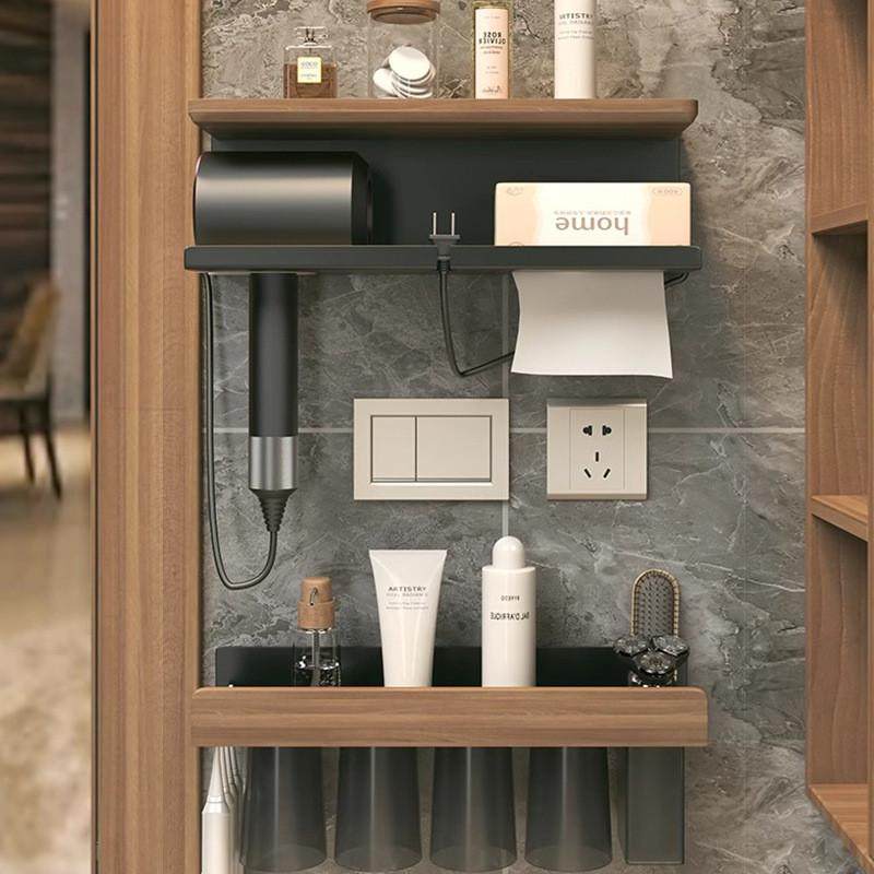 家用  胡桃木卫生间吹风机架置物架免打孔壁挂电吹风挂架置物用具,淘宝优惠券,粉丝福利购,淘宝优惠卷