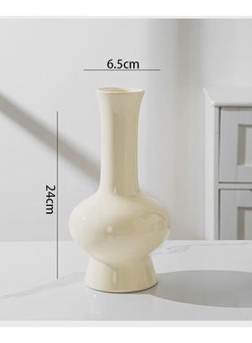 欧式圈圈设计感陶瓷花瓶摆件风奶油客厅餐桌装饰花器