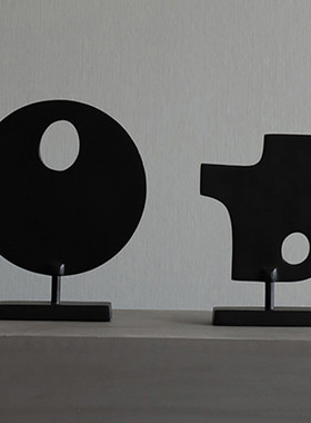 热销简约现代几何抽象摆件组合样板房售楼处客厅书房软装饰品展厅