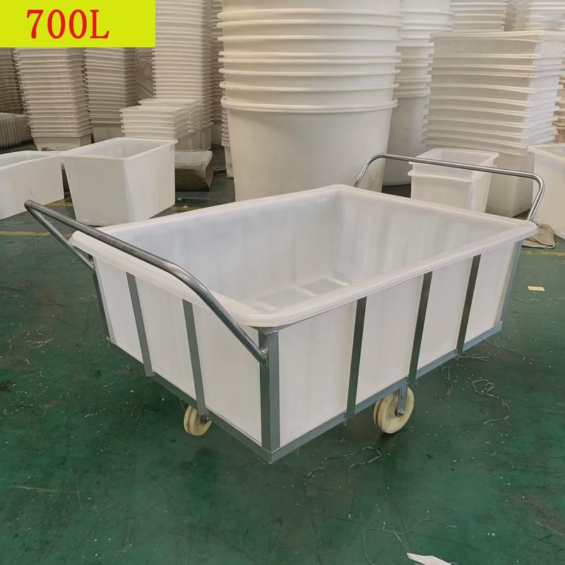 推布车洗衣房布草车塑料湿布桶服装厂周转箱落布桶pe牛筋方箱 - 图1