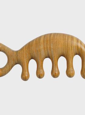 厂家现货檀木经络梳按摩梳真绿檀头部经络按摩梳子，黑檀木梳子