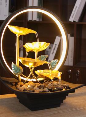 直播小型流水店铺铁艺灯圈款摆件家居玄关客厅桌面装饰品送礼