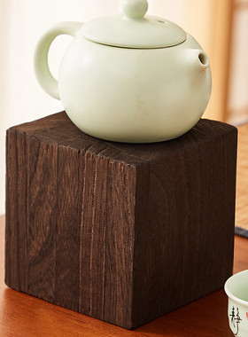 实木桌面方形底座工艺品摆件展示架茶桌茶室镇纸加厚香炉茶具托架