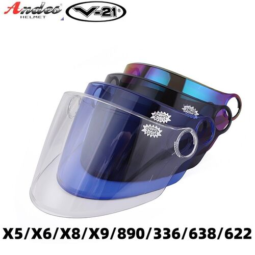 Andes336/638/622/T02/X382头盔镜片V21挡风面罩透明防紫外线镜片 - 图1