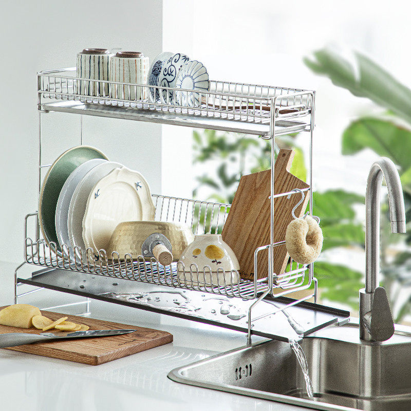 霜山沥水架304不锈钢碗碟收纳架子多功能用厨房台面碗筷沥水篮,淘宝优惠券,粉丝福利购,淘宝优惠卷