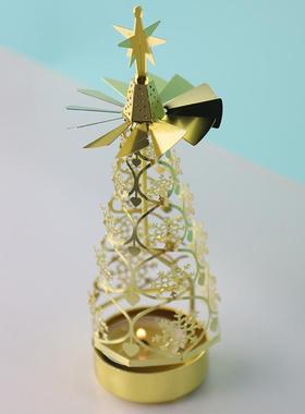 树形直供梦幻金属烛台欧美款式走马灯旋转风车烛台圣诞厂家款式