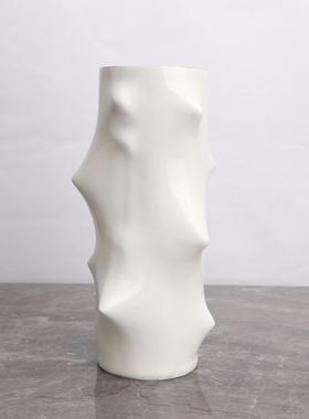 家居创意树脂条纹花器摆件样板房酒店简约玄关书房桌面客厅饰品