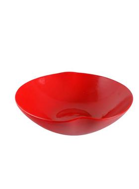 热销现代简约红色艺术品果盘摆件样板房客厅售楼处软装树脂摆设