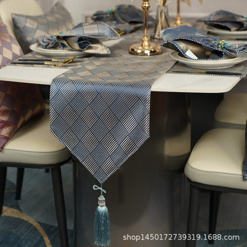 热销桌旗轻奢风格美式高级简约奢华高端长条一体绿色高档茶席加宽 - 图2