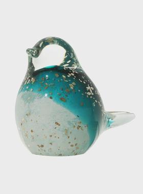 水晶琉璃工艺品桌面客厅装饰仿真动物孔货源小鸟摆件绿