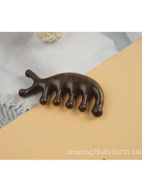 厂家现货檀木经络梳按摩梳真绿檀头部经络按摩梳子，黑檀木梳子